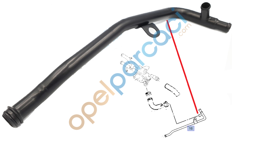 Opel Corsa C Termostat Bypass Borusu 1.7 Dizel Motorlar MUADİL