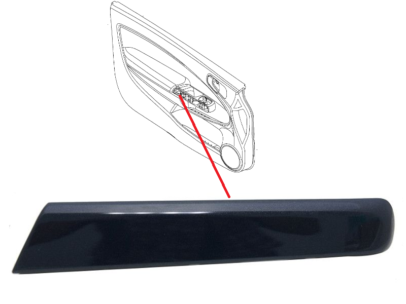 Opel Corsa D Kapı İç Tutamak Kapağı Ön Sol Piano Black Orijinal