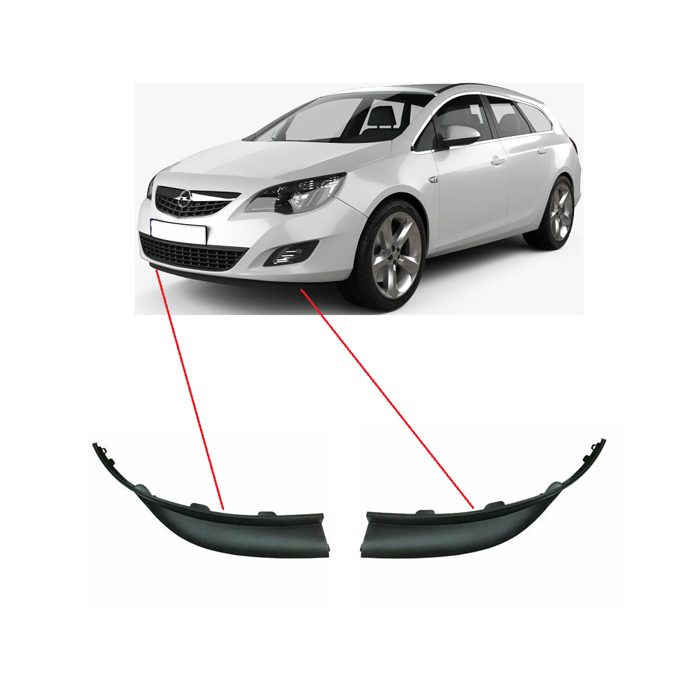 Opel Astra J 2010 - 2011 Ön Tampon Alt Lastiği Spoiler Sağ Sol Takım