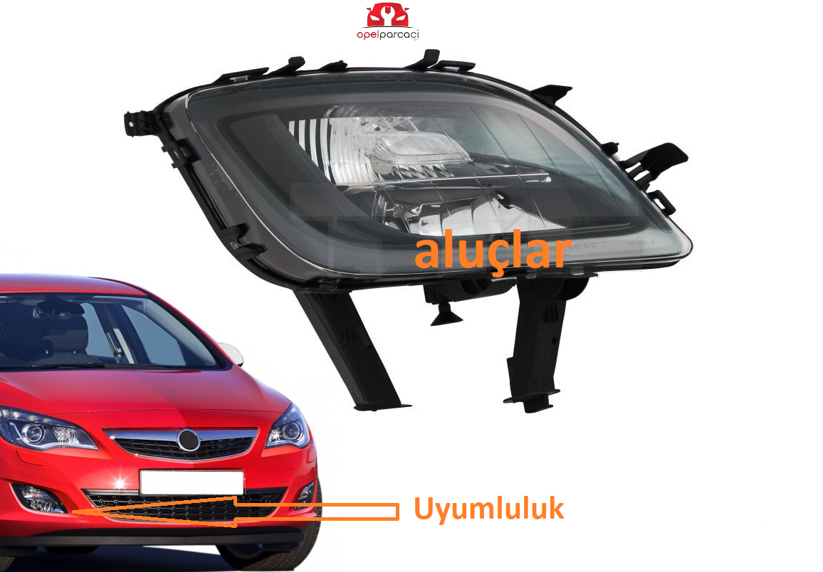 Opel Astra J Sis Farı ve Sinyal Ön Sağ Füme