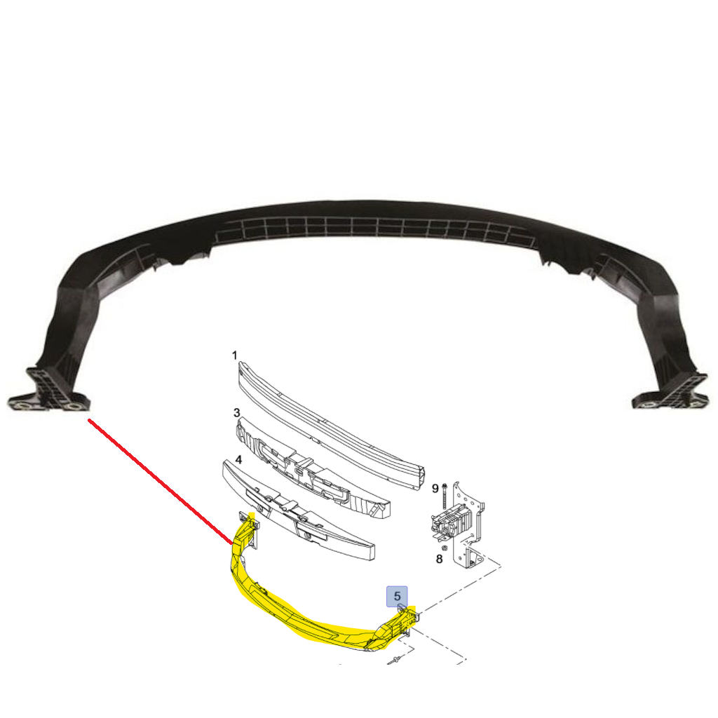 Opel Corsa D Ön Tampon Alt Taşıyıcı Boynuz