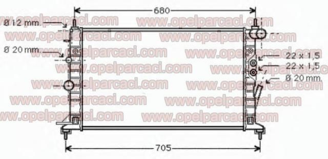 Opel Vectra B 2.5 (X25XE) Benzinli Su Radyatörü İthal