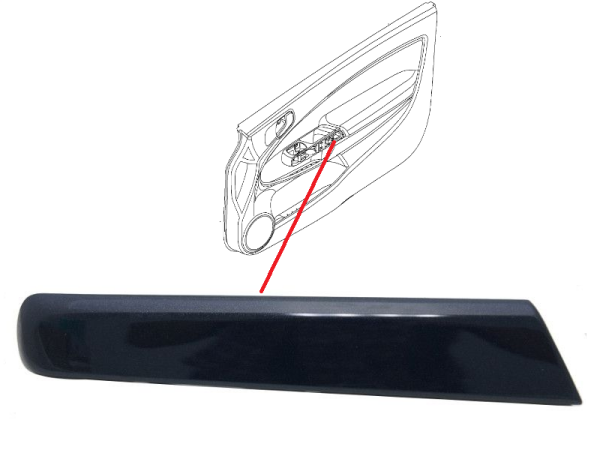Opel Corsa D Kapı İç Tutamak Kapağı Arka Sağ Piano Black Orijinal