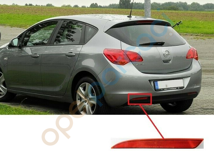 Opel Astra J 2010 - 2012 Arka Tampon Reflektör Kedi Gözü Sol