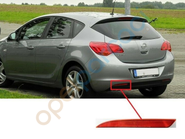 Opel Astra J 2010 - 2012 Arka Tampon Reflektör Kedi Gözü Sol