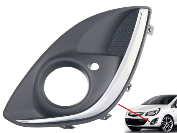 Opel Corsa D Sis Far Kapağı Sisli Kromlu Sol