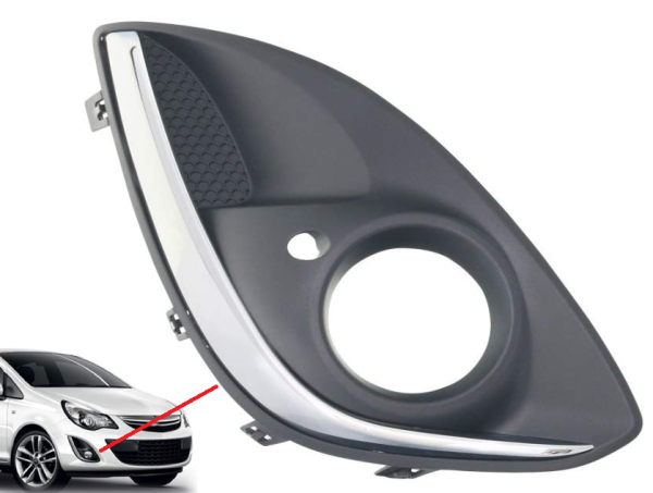 Opel Corsa D Sis Far Kapağı Sisli Kromlu Sağ