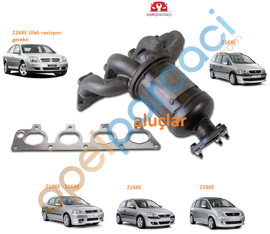 Opel Astra G - Corsa C - Meriva - Zafira A - Vectra C - Vectra B Katalizatör 1.4 - 1.6 Motorlar İTHAL