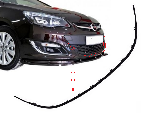 Opel Astra J Ön Tampon Orta Izgara Bıyığı SİYAH GM