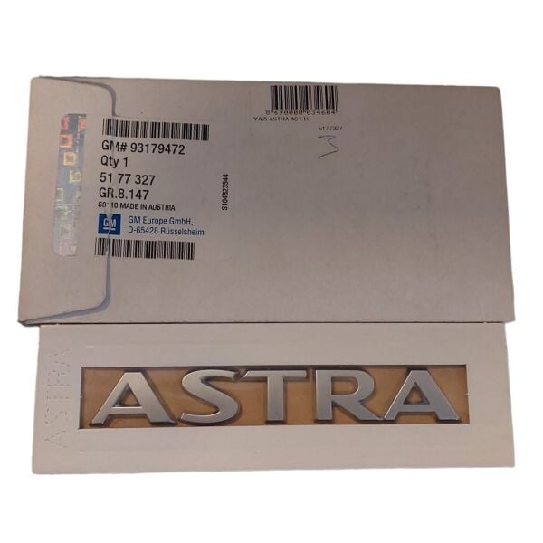Opel Astra H '' ASTRA '' Bagaj Yazısı Orijinal GM