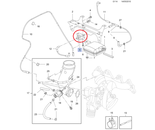 Opel 1.6 Turbo ByPass Vakum Kontrol Valfi A16LET,  Z16LET Insignia - Astra J - Astra H