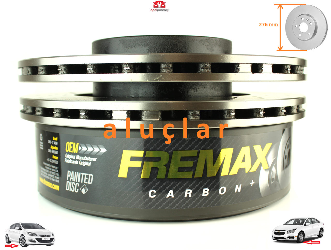 Opel Astra J - Chevrolet Cruze Ön Fren Disk TAKIM Çap 276mm