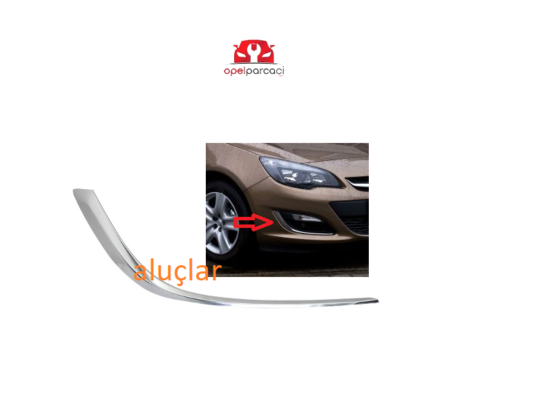 Opel Astra J Makyajlı Kasa Sis Far Kapak Kromu Sağ